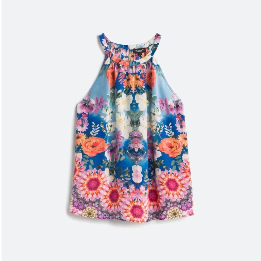 TOLANI Valerie Silk Halter Blouse